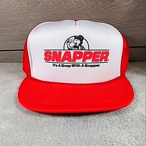Vintage Snapper Turtle "IT A SNAP WITH A SNAPPER" Trucker Hat Trucker Cap NWOT